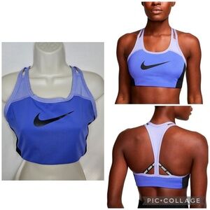 Womens Nike DB4648 Swoosh Logo Purple Color Block Sports Bra Medium Support XL